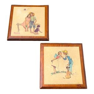 Set of 2 Vintage Norman Rockwell Framed Prints